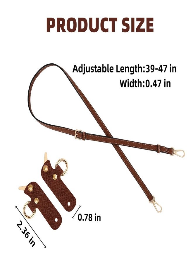 Fovege Strap Kit For Longchamp Mini Bag, Crossbody Strap, Handbag Replacement For Le Pliage Small Pouch, Shoulder Strap (Brown) - Image 3